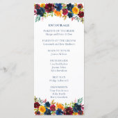 Bright Waterverf bloemenbruiloft Programmakaart (Achterkant)