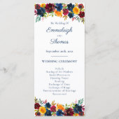 Bright Waterverf bloemenbruiloft Programmakaart (Voorkant)