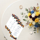 Bright Waterverf bloemenbruiloft Programmakaart