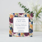 Bright Waterverf bloemenpatroon bruiloft Kaart (Staand voorkant)
