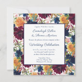 Bright Waterverf bloemenpatroon bruiloft Kaart (Voorkant)