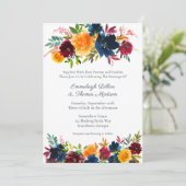 Bright Waterverf Floral bruiloft uitnodiging (Staand voorkant)