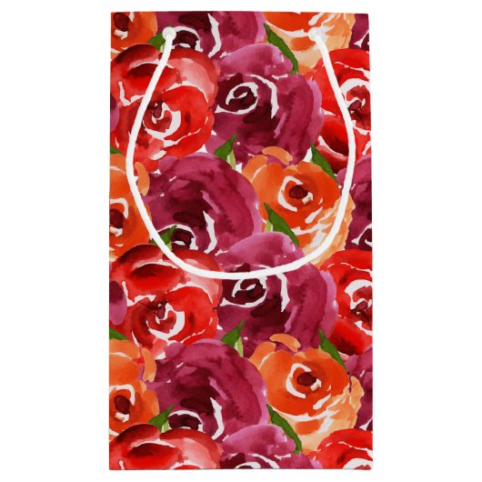 Bright Waterverf Floral Happy Birthday Klein Cadeauzakje (Achterkant)