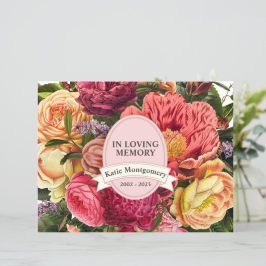 Bright Waterverf Floral Memorial Flyer (Staand voorkant)