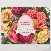 Bright Waterverf Floral Memorial Flyer (Voorkant)