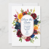 Bright Waterverf Floral Photo Save the Date Kaart (Voorkant)