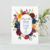 Bright Waterverf Floral Photo Save the Date Kaart (Staand voorkant)