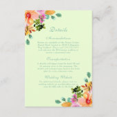 Bright Waterverf Floral QR Code Detail Bruiloft Informatiekaartje (Voorkant)