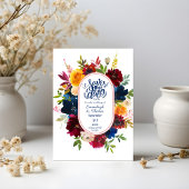 Bright Waterverf Floral Save the Date Kaart