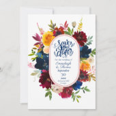 Bright Waterverf Floral Save the Date Kaart (Voorkant)