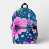 Bright Waterverf Florals gepersonaliseerd Bedrukte Rugzak (Voorkant)