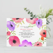 Bright Waterverf Flowers Afstudeerfeest Kaart (Staand voorkant)