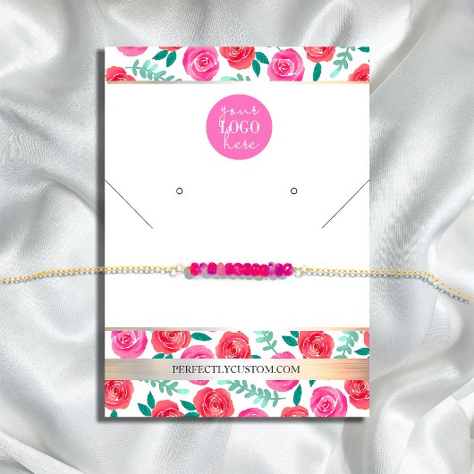 Bright Waterverf Flowers ketting oorbellen B Visitekaartje