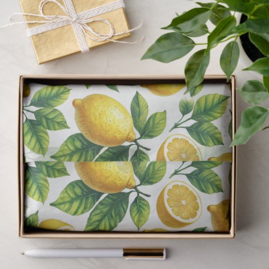 Bright Waterverf Lemons Decoupage Tissuepapier (Geschenk)