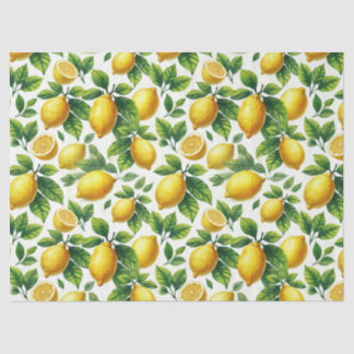 Bright Waterverf Lemons Decoupage Tissuepapier