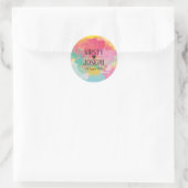 Bright waterverf Monogram Wedding Sticker (Tas)
