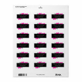 Bright Waterverf roze pioenen bloemboeket Etiket (Full Sheet)