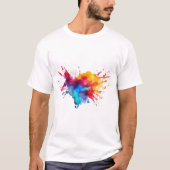 Bright Waterverf Splash Brush Strokes T-shirt (Voorkant)