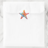 Bright Waterverf Starfish Coastal Beach Ronde Sticker (Tas)