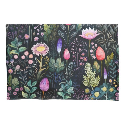 Bright Waterverf Wildflower Botanical Pattern Kussensloop (Voorkant)
