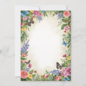 Bright Waterverf Wildflower Huwelijksuitnodiging Kaart (Achterkant)