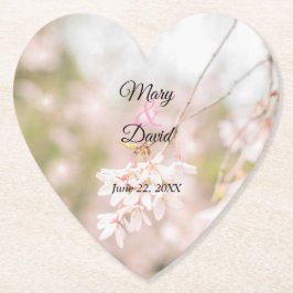 Bright Weping Cherry Wedding Kartonnen Onderzetters