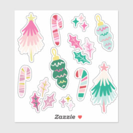 Bright Whimsical Christmas Illusrations Sticker