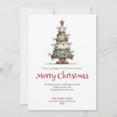 Bright Whimsical Christmas Tree Watercolor Card Feestdagenkaart (Voorkant)