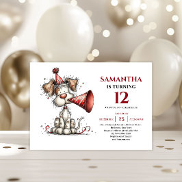 Bright whimsical dog animals theme kids birthday kaart