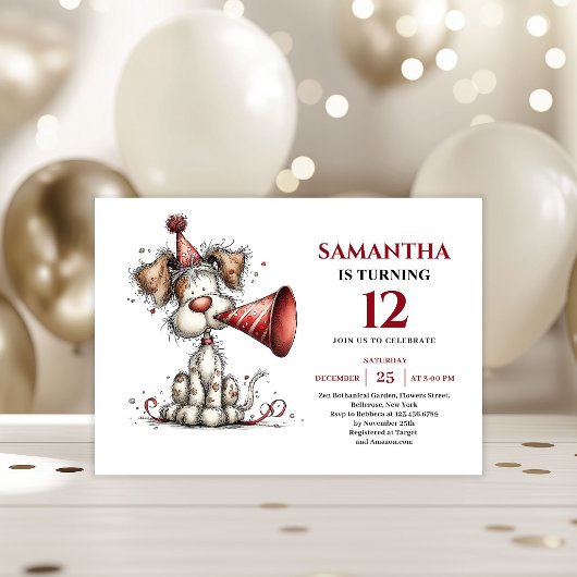 Bright whimsical dog animals theme kids birthday kaart