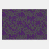 Bright Whimsical Dragon & Dice Paarse blauw groen Inpakpapier Vel (Voorkant 3)