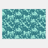 Bright Whimsical Dragon & Dice Paarse & Blauw Inpakpapier Vel (Voorkant 2)