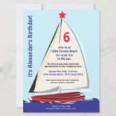 Bright Whimsical Sailboat Invitation Kaart (Voorkant)
