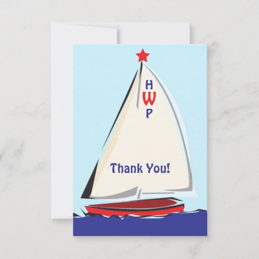 Bright Whimsical Sailboat Note Card Notitiekaartje (Voorkant)