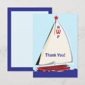 Bright Whimsical Sailboat Note Card Notitiekaartje (Voorkant / Achterkant)