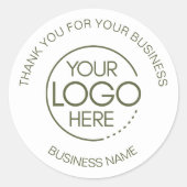 Bright White Business Bedankt Ronde Sticker (Voorkant)
