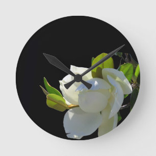 Bright White Magnolia Ronde Klok