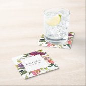 BRIGHT WHITE YELLOW BLUSH BURGUNDY FLORAL BUNCH KARTONNEN ONDERZETTERS (Insitu)