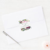 BRIGHT WHITH BURGUNDY FLORAL BUNCH WEDING VIERKANTE STICKER (Envelop)