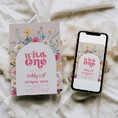 Bright Wild One Wildflower uitnodiging