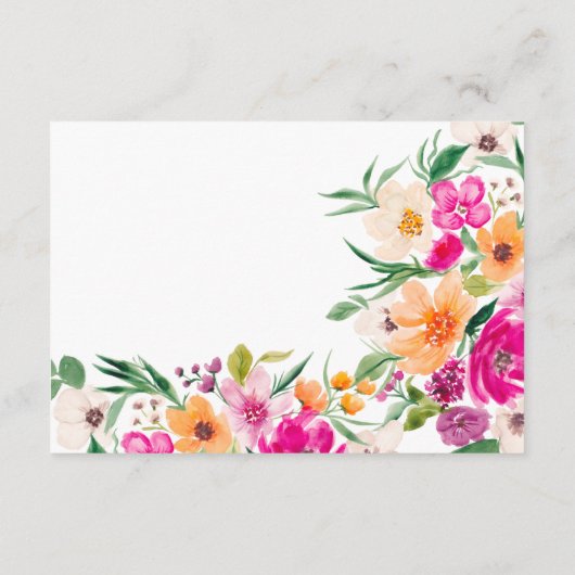 Bright wilde bloemen advies wensen afstuderen informatiekaartje (Achterkant)