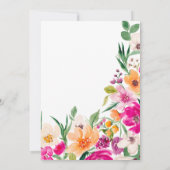 Bright wilde bloemen script floraal afstuderen bedankkaart (Achterkant)