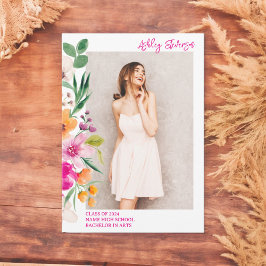 Bright wilde bloemen script foto afstuderen aankondiging