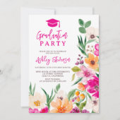 Bright wilde bloemen script foto afstuderen kaart (Voorkant)