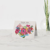 Bright Wildflower Boeket Vrijgezellenfeest Bedankkaart (Voorkant)