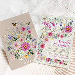 Bright Wildflower Butterfly Garden Vrijgezellenfee Kaart<br><div class="desc">Met een levendige reeks kleurrijke boho wilde bloemen en delicate vlinders, belichaamt deze grillige bruidsdoucheuitnodiging de frisheid en grillen van de lente. De bloemschikken barsten van levendige kleuren, verweven met de sierlijke flutter van vlindervleugels, elk element is in detail weergegeven om de essentie van een bloeiende tuin vast te leggen....</div>