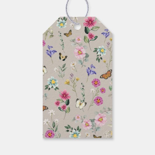 Bright Wildflower Garden Verjaardag Bedankt Cadeaulabel (Achterkant)