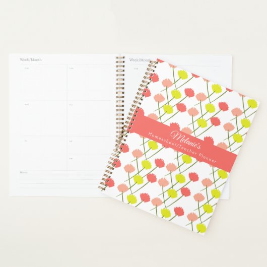 Bright Wildflower leraar Homeschool Planner (Display)