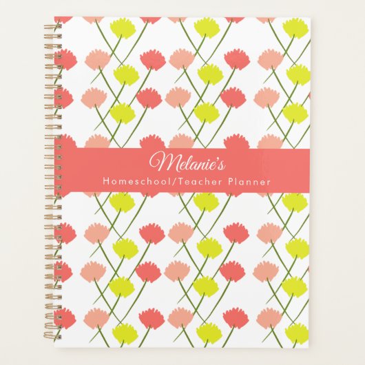 Bright Wildflower leraar Homeschool Planner (Voorkant)