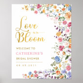 Bright Wildflower Meadow Vrijgezellenfeest Welkom Poster (Voorkant)